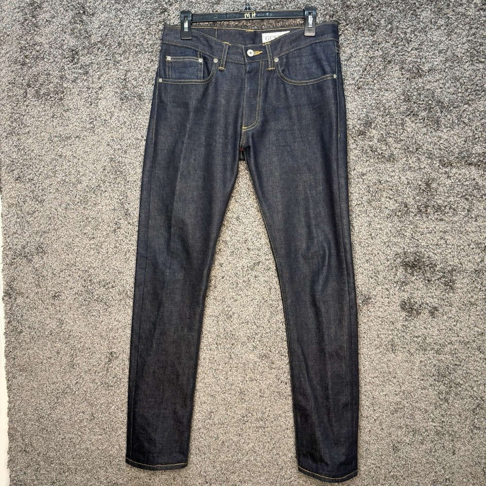 GUSTIN California Raw Skinny Slim Selvedge Jeans Size 32x31 RN 116699 (hemmed)